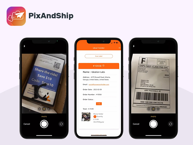 shopify public app development portfolio - PixAndShip